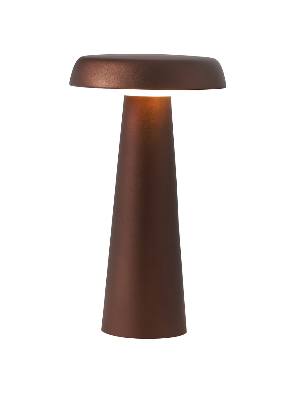Zewnętrzna lampa stołowa LED z funkcją przyciemniania Arcello, Metal anodowany, Czerwonobrązowy, Ø 14 x W 25 cm