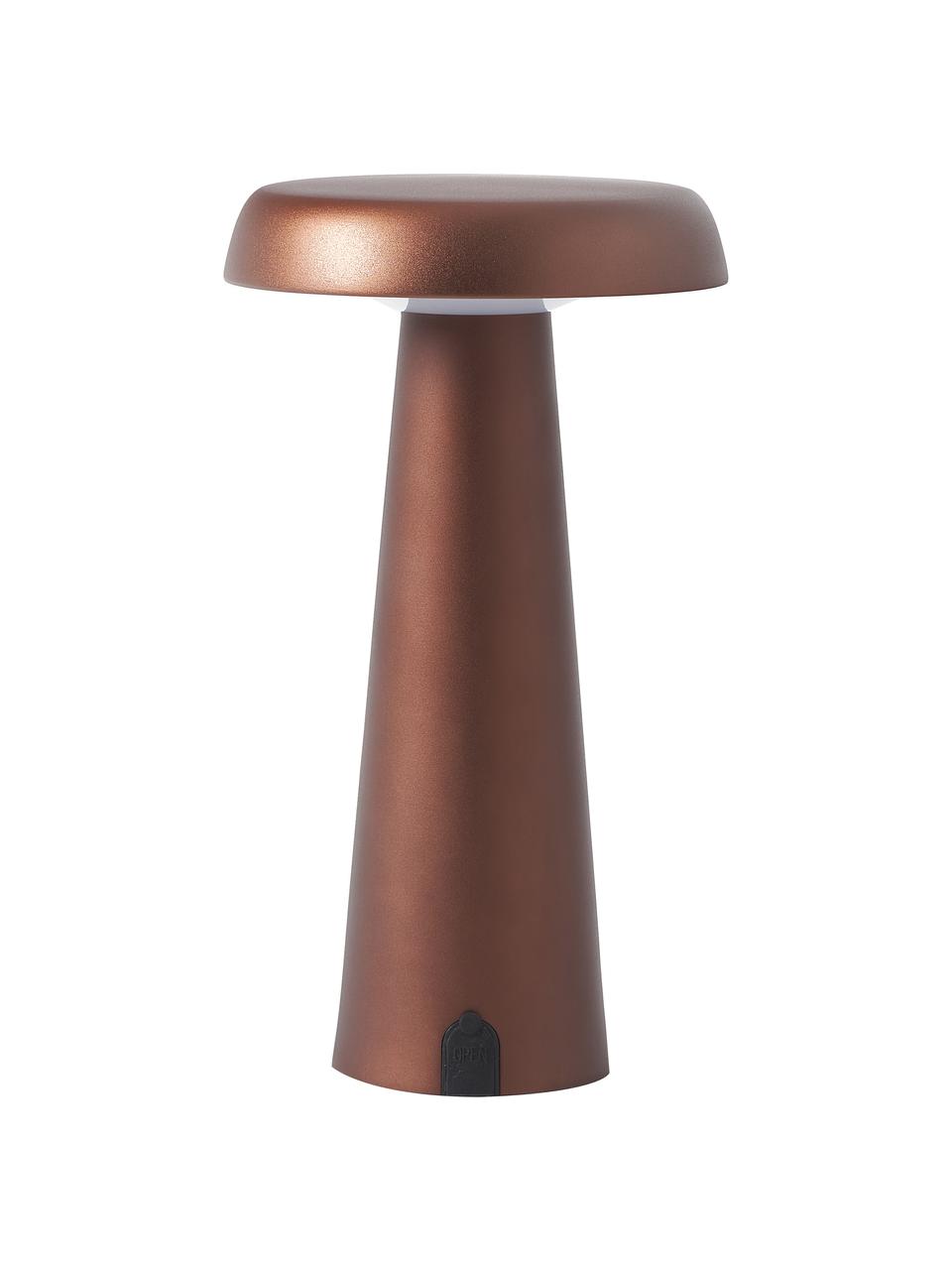 Zewnętrzna lampa stołowa LED z funkcją przyciemniania Arcello, Metal anodowany, Czerwonobrązowy, Ø 14 x W 25 cm