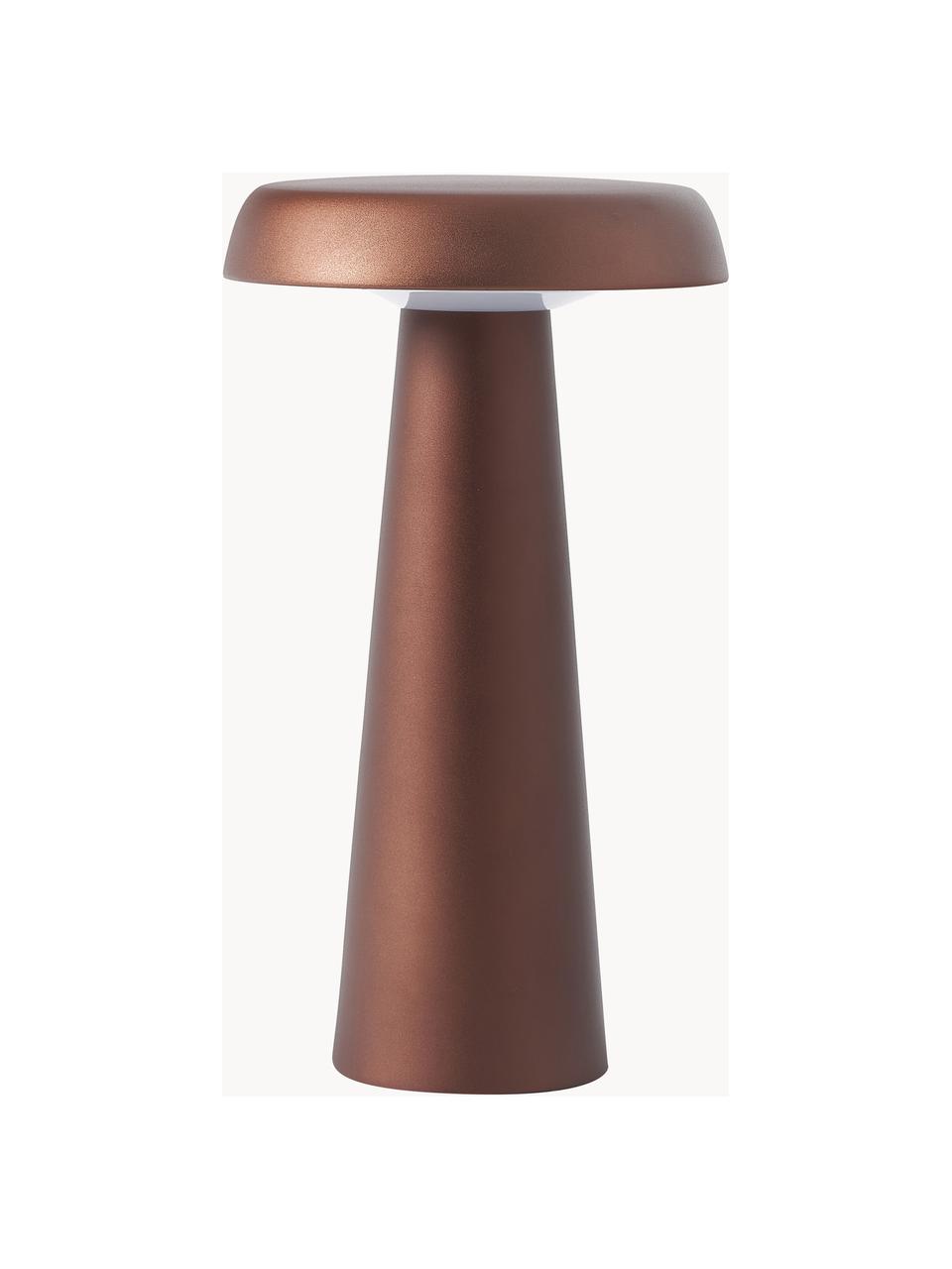 Vonkajšia stolová LED lampa Arcello, Kov, eloxovaný, Tmavohnedá, Ø 14 x V 25 cm