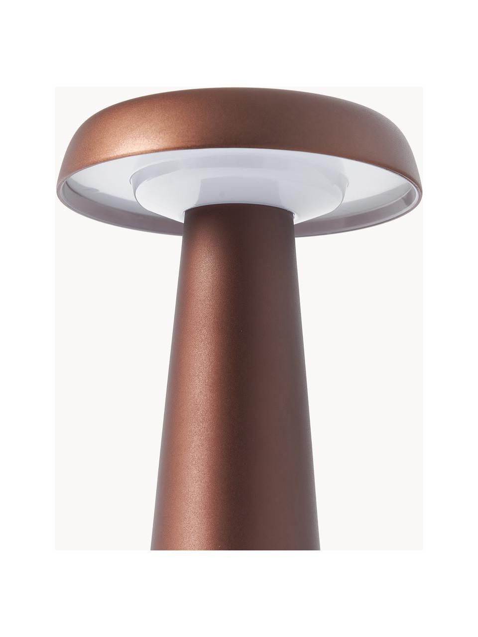 Lampe d'extérieur LED mobile Arcello, intensité lumineuse variable, Métal, anodisé, Brun foncé, Ø 14 x haut. 25 cm