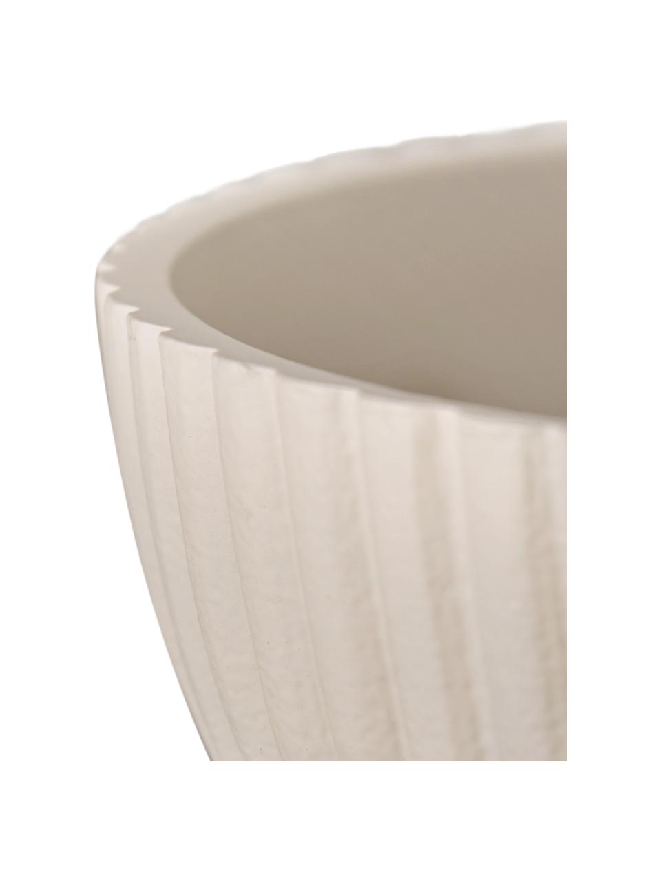 Cuenco decorativo de metal Rib, Aluminio recubierto, Beige, Ø 23 x Al 14 cm