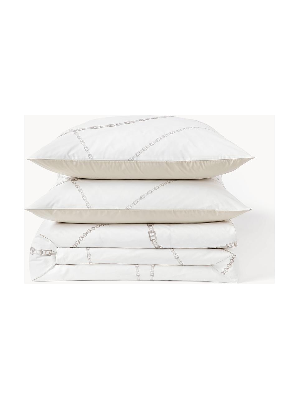 Funda nórdica de percal Ciana, Beige, Cama 90 cm (155 x 220 cm)