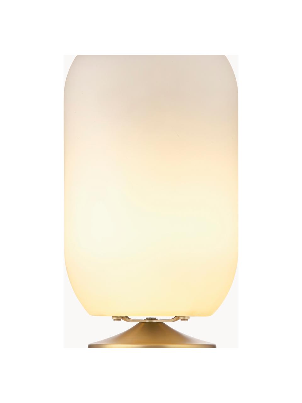 Lampa stołowa LED z funkcją przyciemniania i głośnikiem Bluetooth Atmos, Biały, odcienie złotego, Ø 22 x 37 cm