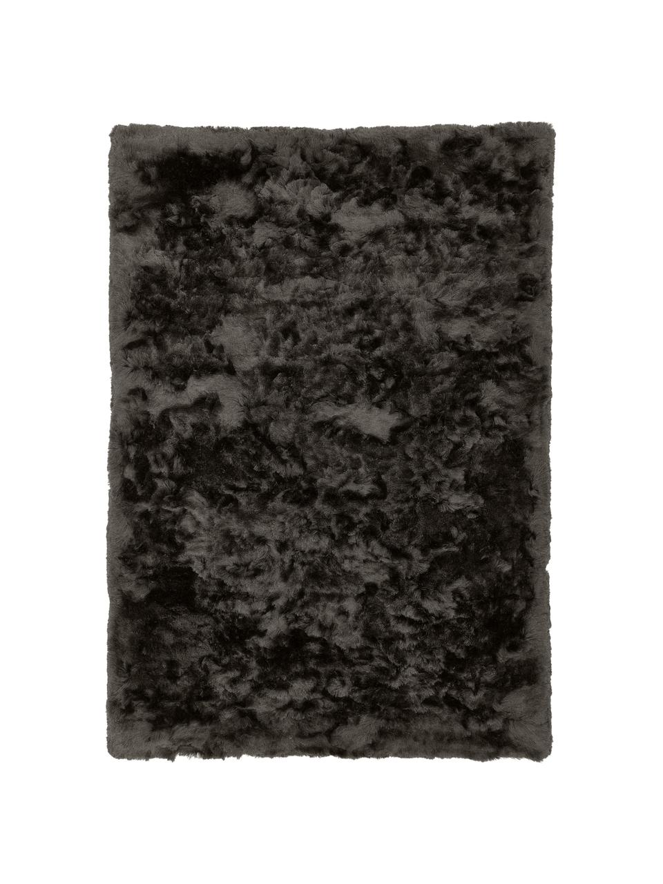 Lesklý koberec s vysokým vlasom Jimmy, tmavosivá, Tmavosivá, Š 80 x D 150 cm (veľkosť XS)