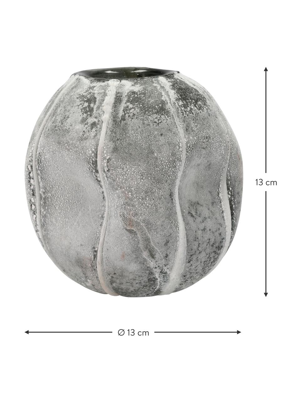 Glas-Vase Sigt in organischer Form, Glas, Grau, Ø 13 x H 13 cm