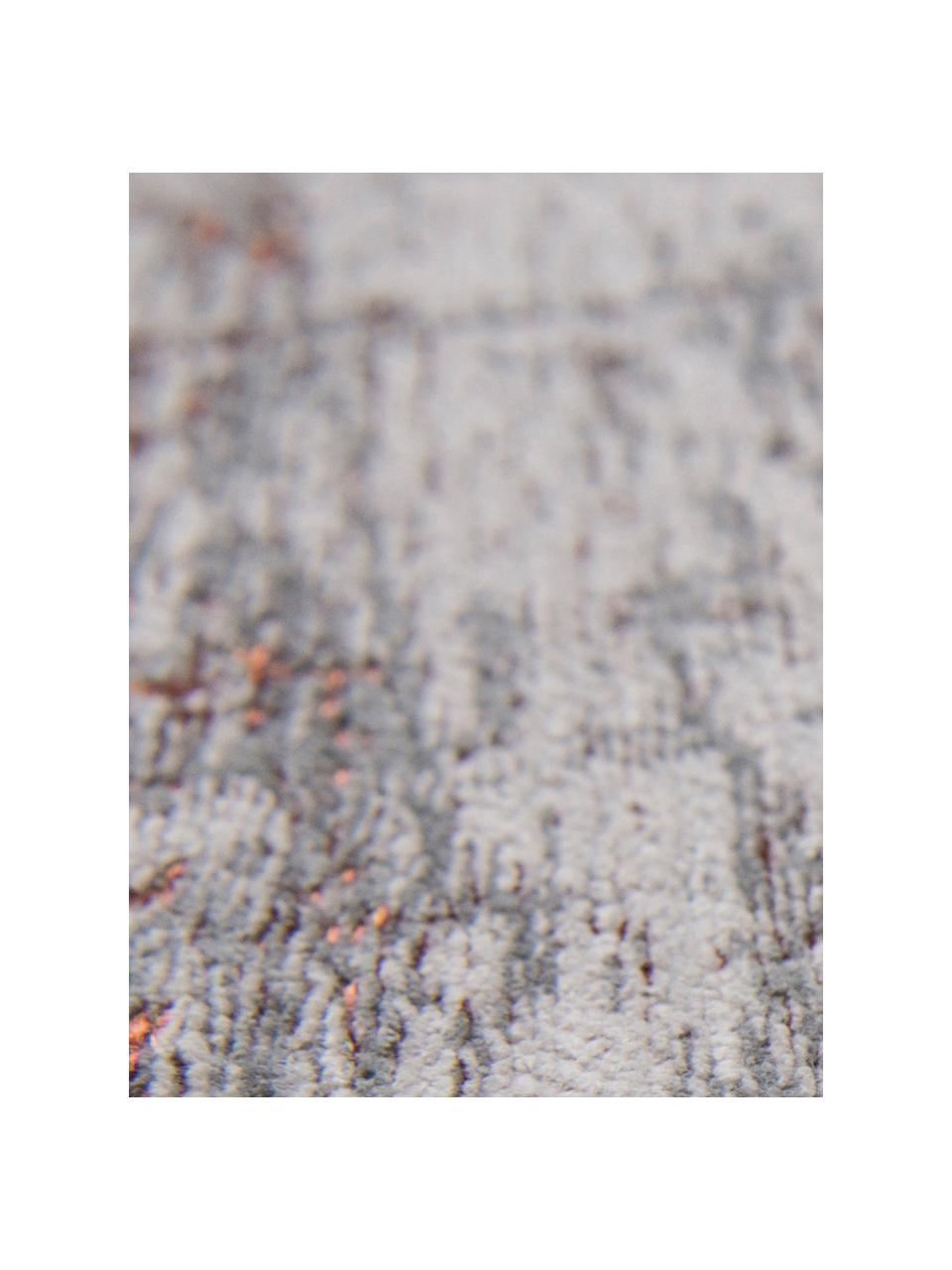 Tappeto di design a pelo corto Griff, Retro: misto cotone, rivestito i, Marrone scuro, grigio, Larg. 140 x Lung. 200 cm (taglia S)