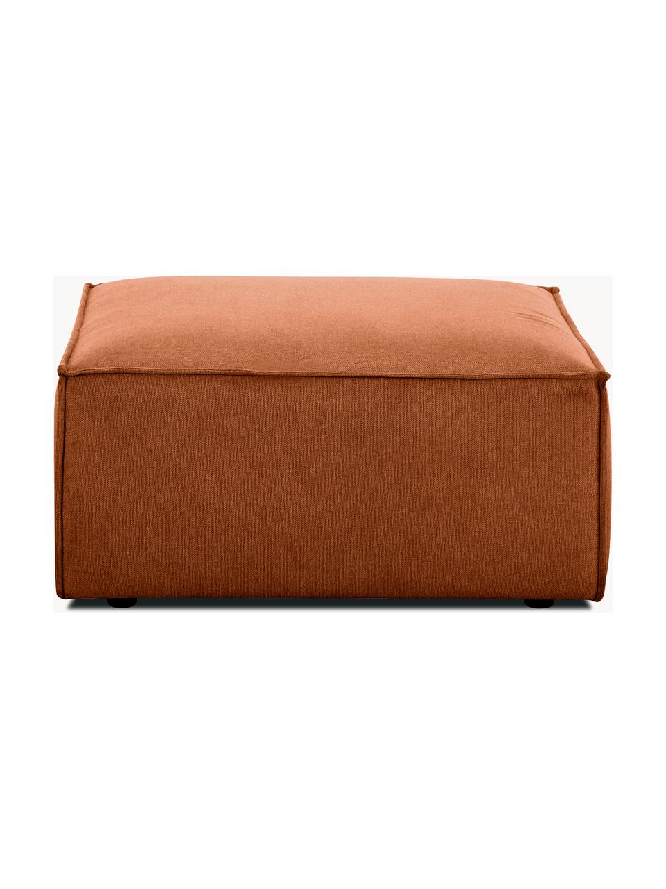 Sofa-Hocker Lennon, Bezug: Polyester Der hochwertige, Gestell: Massives Kiefernholz, Spe, Füße: Kunststoff Die Füße befin, Webstoff Terrakotta, B 88 x T 88 cm