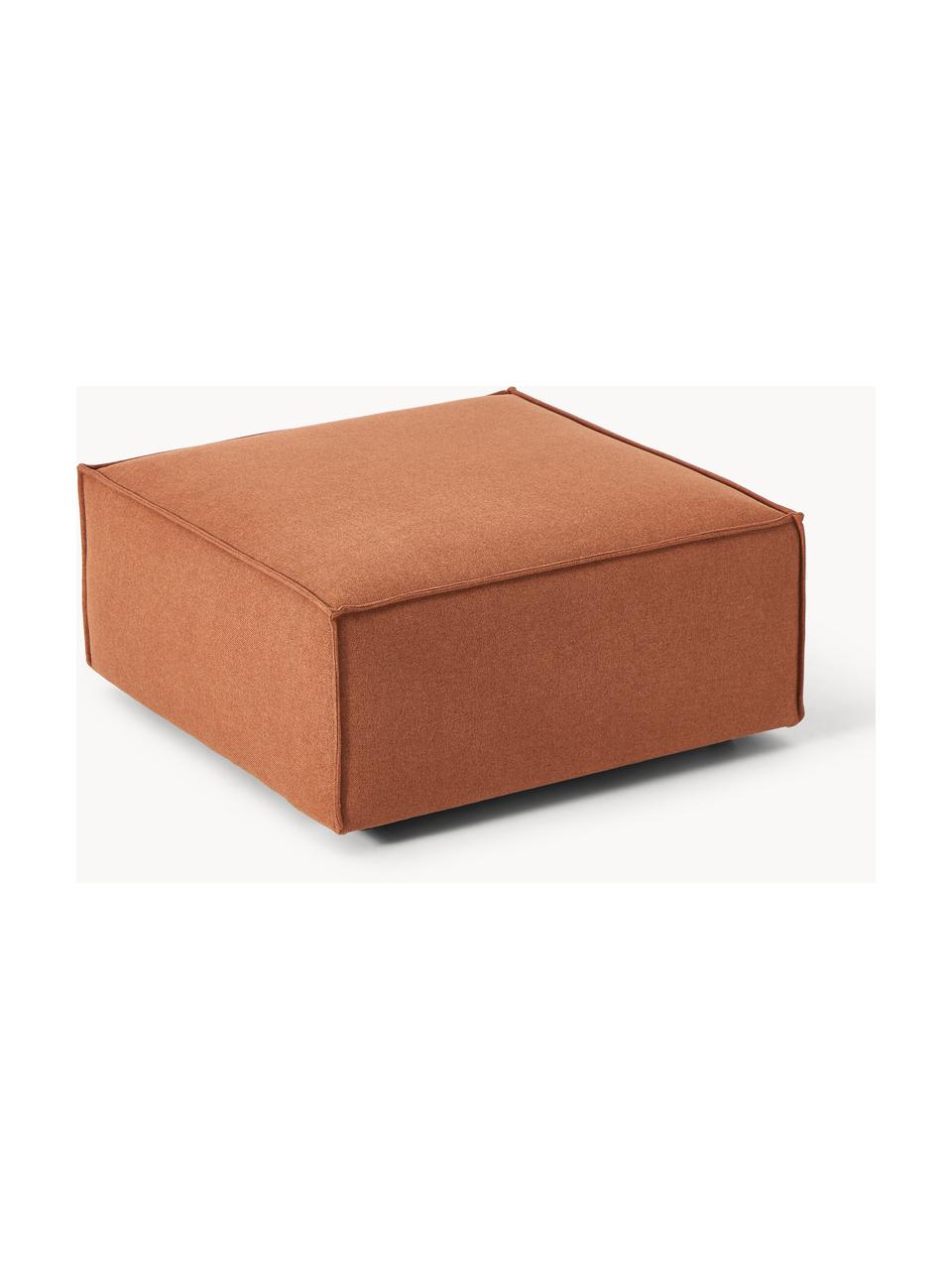 Sofa-Hocker Lennon, Bezug: Polyester Der hochwertige, Gestell: Massives Kiefernholz, Spe, Füße: Kunststoff Die Füße befin, Webstoff Terrakotta, B 88 x T 88 cm