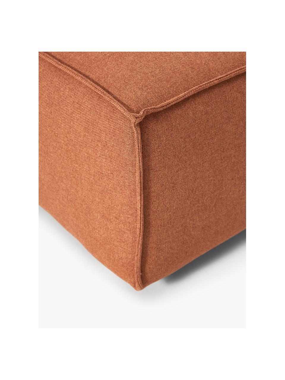 Sofa-Hocker Lennon, Bezug: Polyester Der hochwertige, Gestell: Massives Kiefernholz, Spe, Füße: Kunststoff Die Füße befin, Webstoff Terrakotta, B 88 x T 88 cm