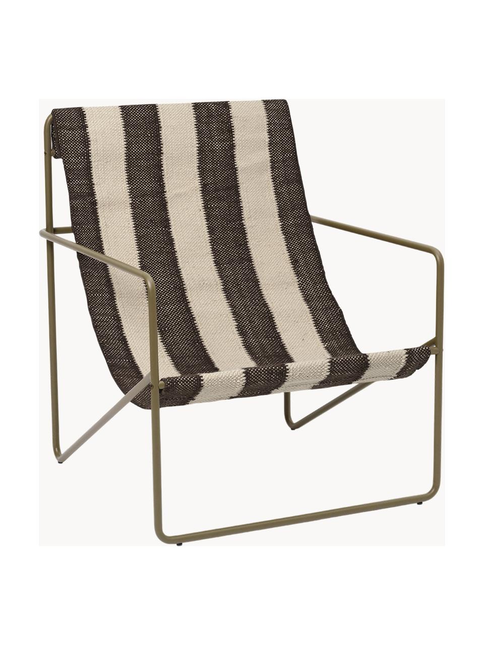 Fauteuil lounge Desert, Tissu beige clair, anthracite, vert olive, larg. 63 x prof. 66 cm