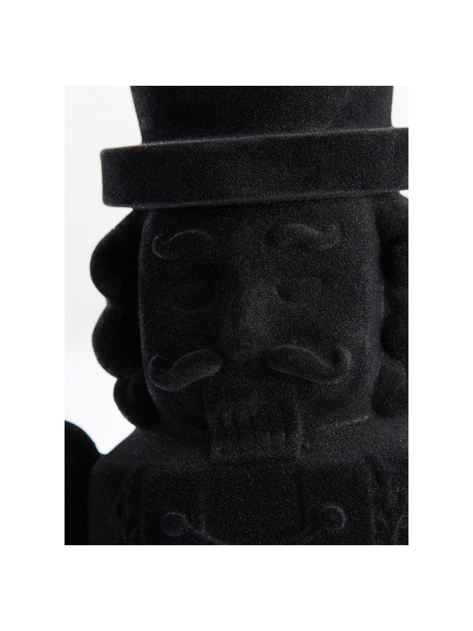 Figura decorativa artesanal cascanueces Sella, Poliresina, terciopelo de poliéster, Negro, An 7 x Al 24 cm