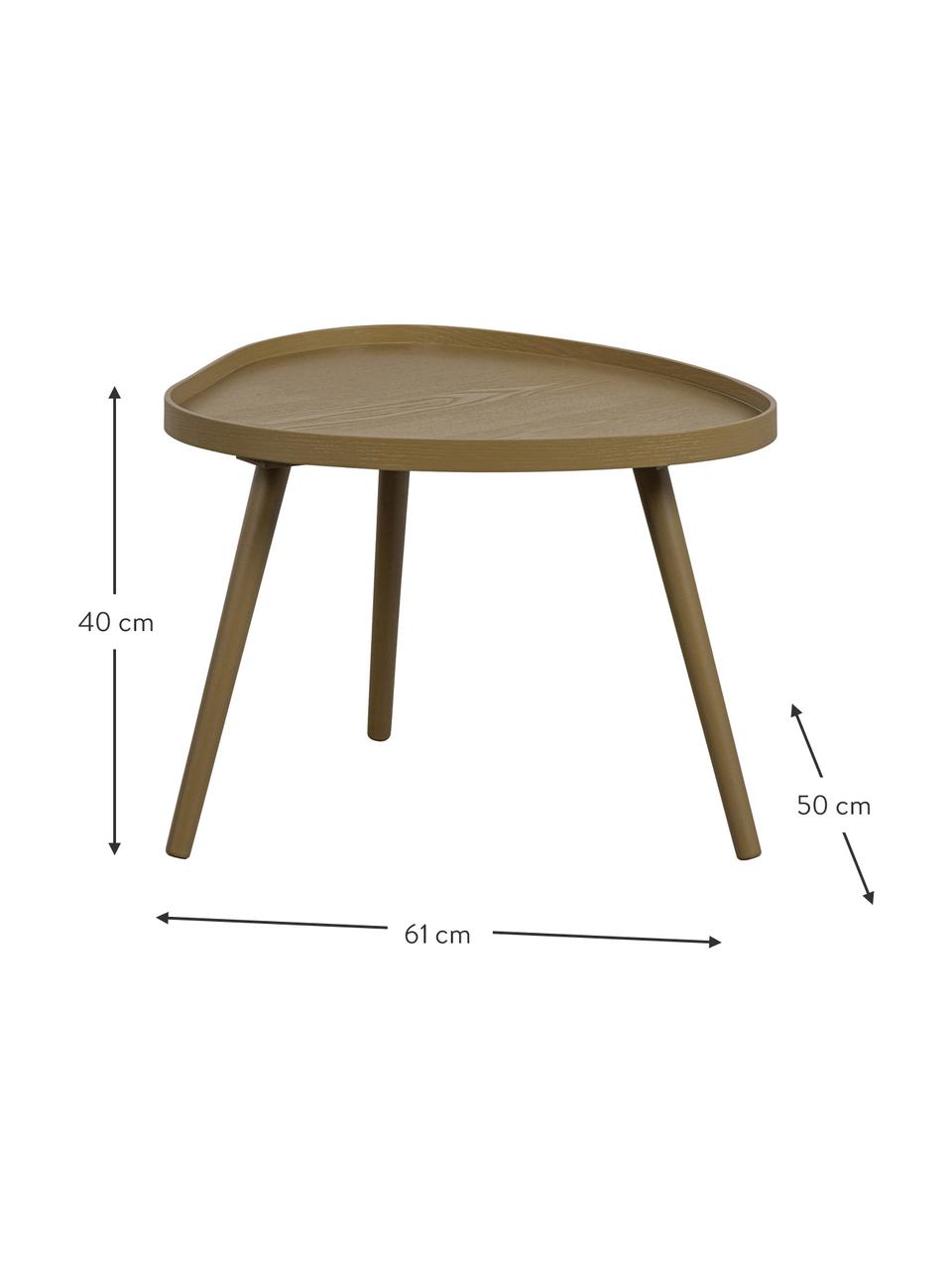 Tavolino in legno dalla forma organica Mae, Gambe: legno di pino rivestito, Legno, Larg. 61 x Alt. 40 cm