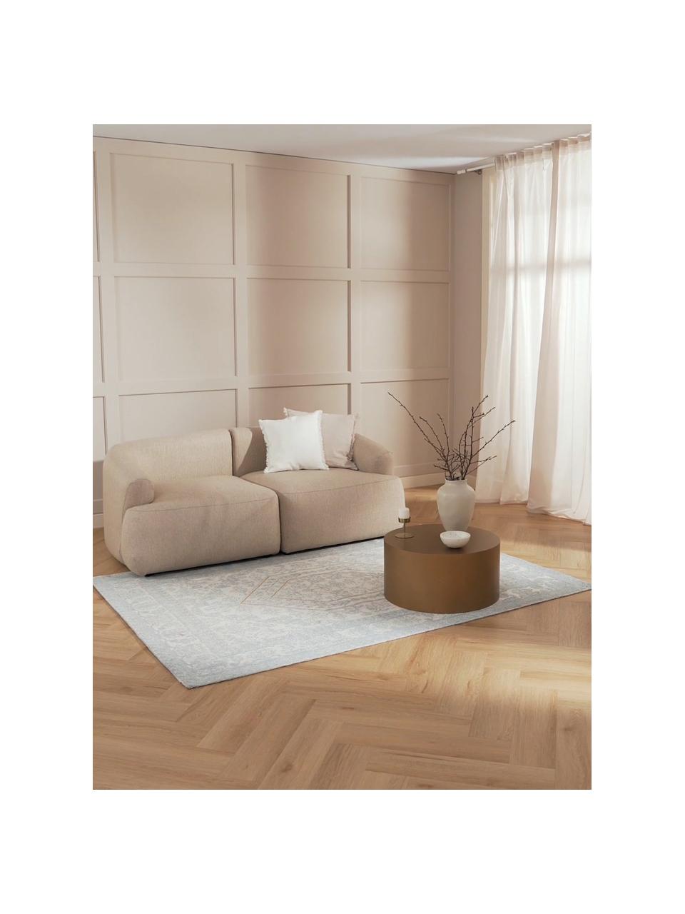 Ručne tkaný ženilkový koberec Magalie, 95% bavlna ženilka, 5% polyester, Svetlosivá, krémovobiela, Š 160 x D 230 cm (veľkosť M)
