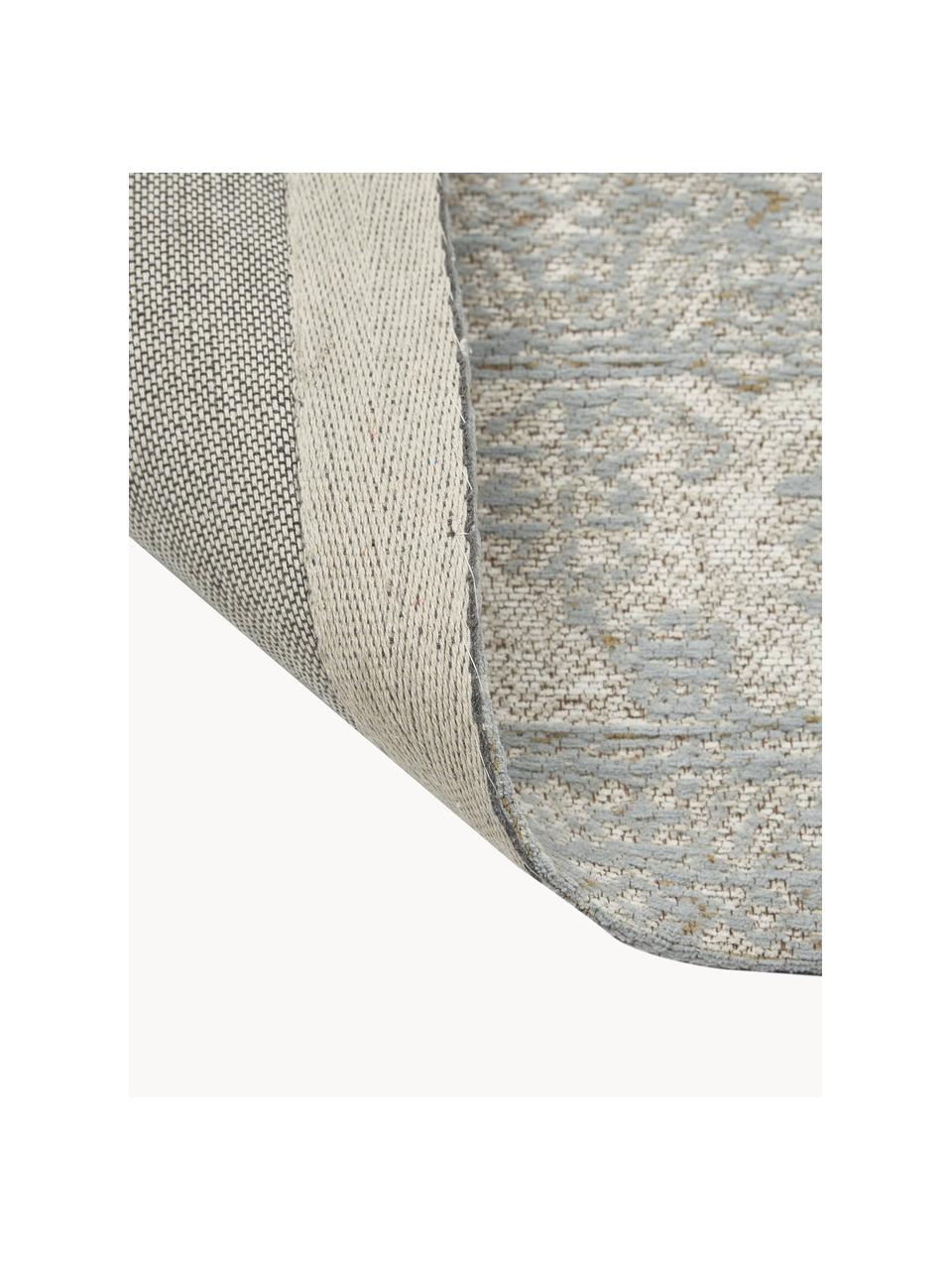 Ručně tkaný žinylkový koberec Magalie, 95 % bavlněná žinylka, 5 % polyester, Světle šedá, krémově bílá, Š 160 cm, D 230 cm (velikost M)
