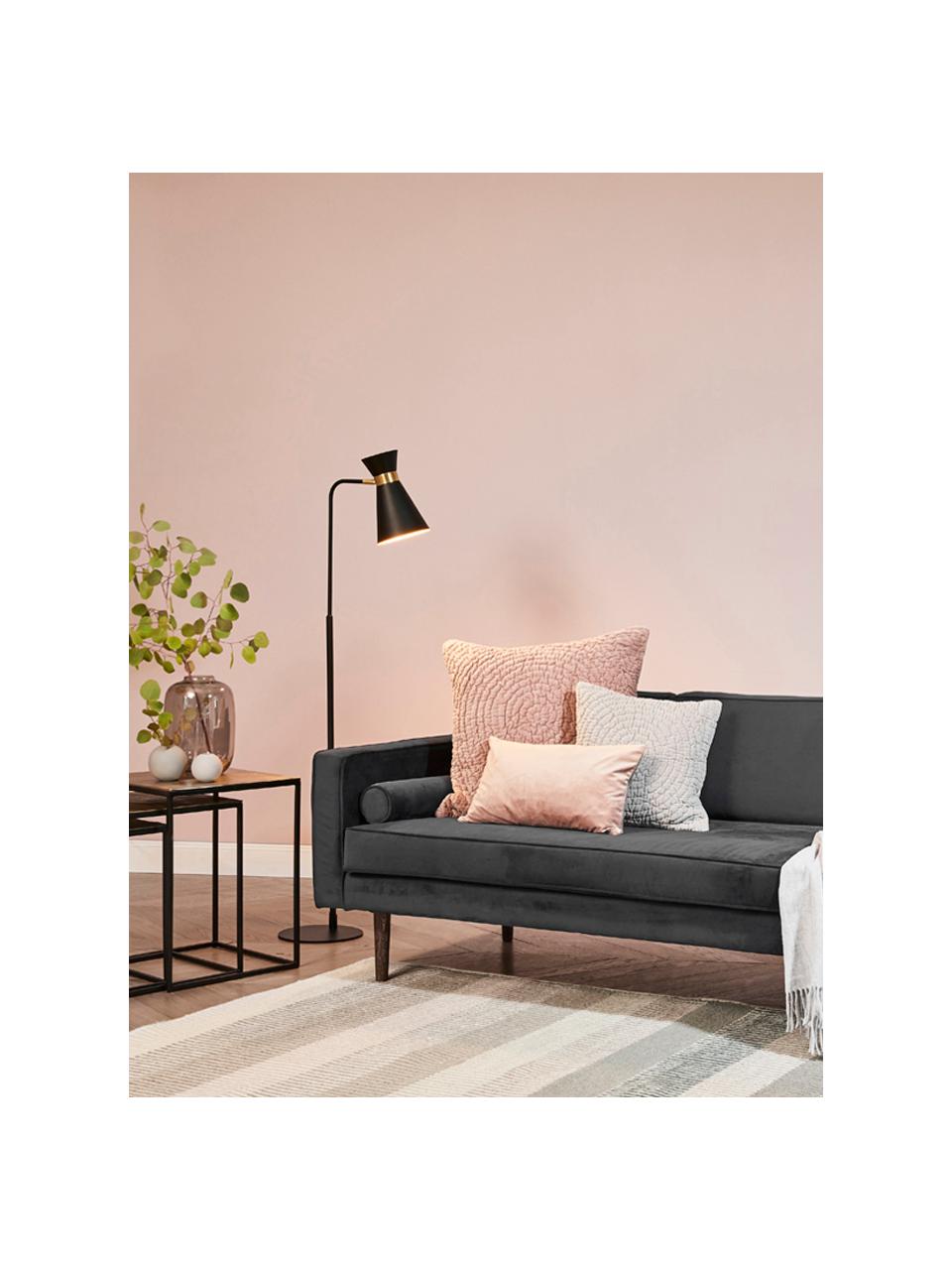 Retro lampa na čítanie Grazia, Čierna, odtiene zlatej, Š 39 x V 144 cm