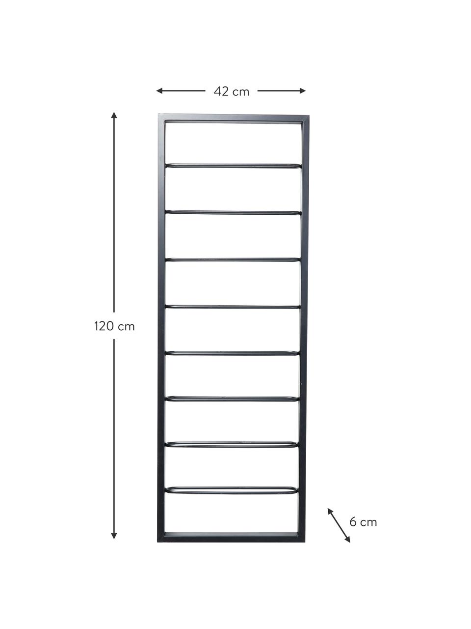 Portabottiglie pensile per 8 bottiglie Bistro, Acciaio verniciato a polvere, Nero, Larg. 42 x Alt. 120 cm