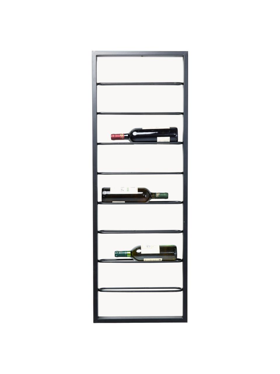 Hangend wijnrek Bistro voor 8 flessen, Staal, gepoedercoat, Zwart, B 42 x H 120 cm