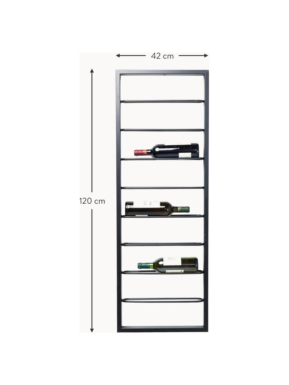 Casier à vin à suspendre pour 8 bouteilles Bistro, Acier, revêtement par poudre, Noir, larg. 42 x haut. 120 cm