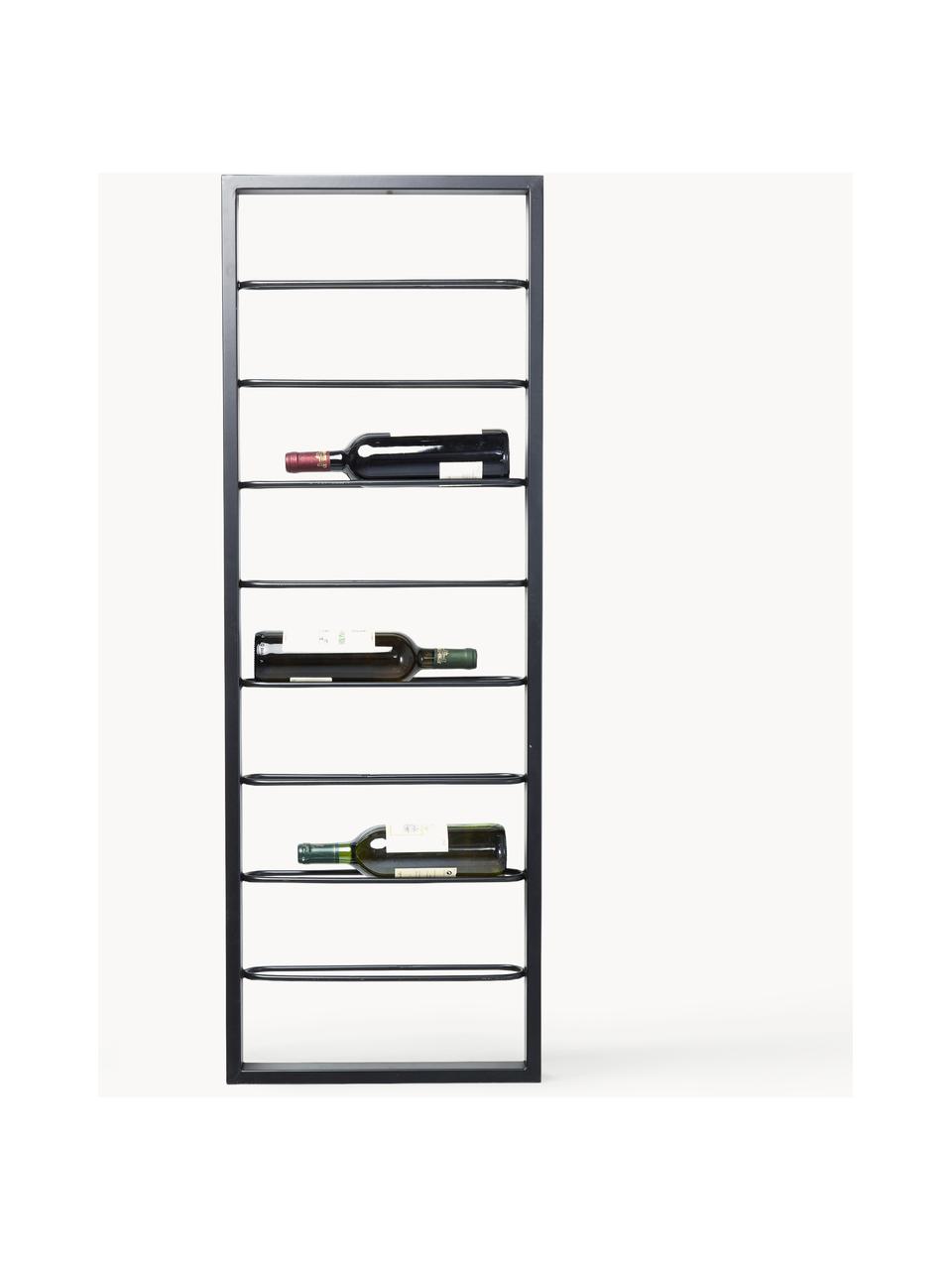 Hangend wijnrek Bistro voor 8 flessen, Staal, gepoedercoat, Zwart, B 42 x H 120 cm