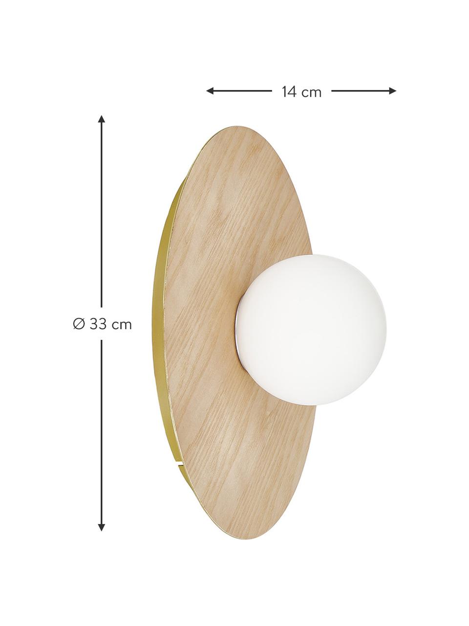 Lampada da parete e soffitto Starling, Paralume: vetro opale, Marrone chiaro, bianco, Ø 33 x Prof. 14 cm