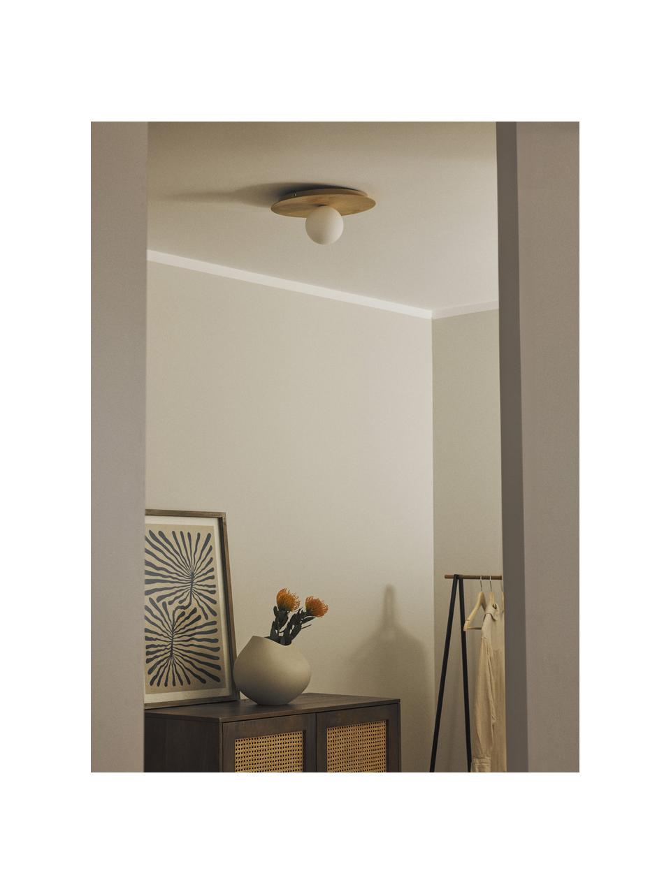 Wand- en plafondlamp Starling, Lichtbruin, wit, Ø 33 x D 14 cm