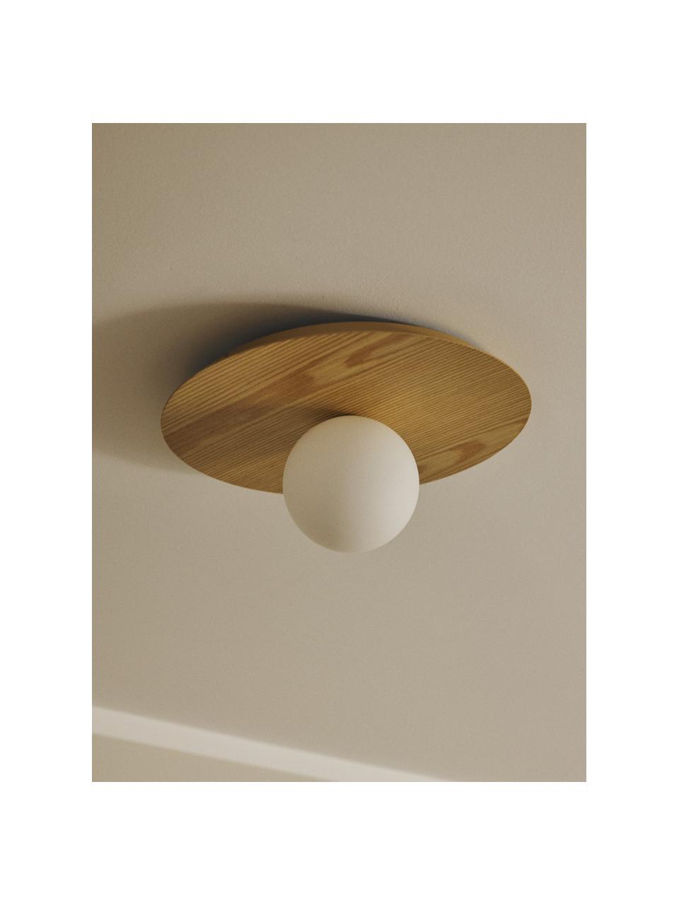 Lampada da parete e soffitto Starling, Paralume: vetro opale, Marrone chiaro, bianco, Ø 33 x Prof. 14 cm