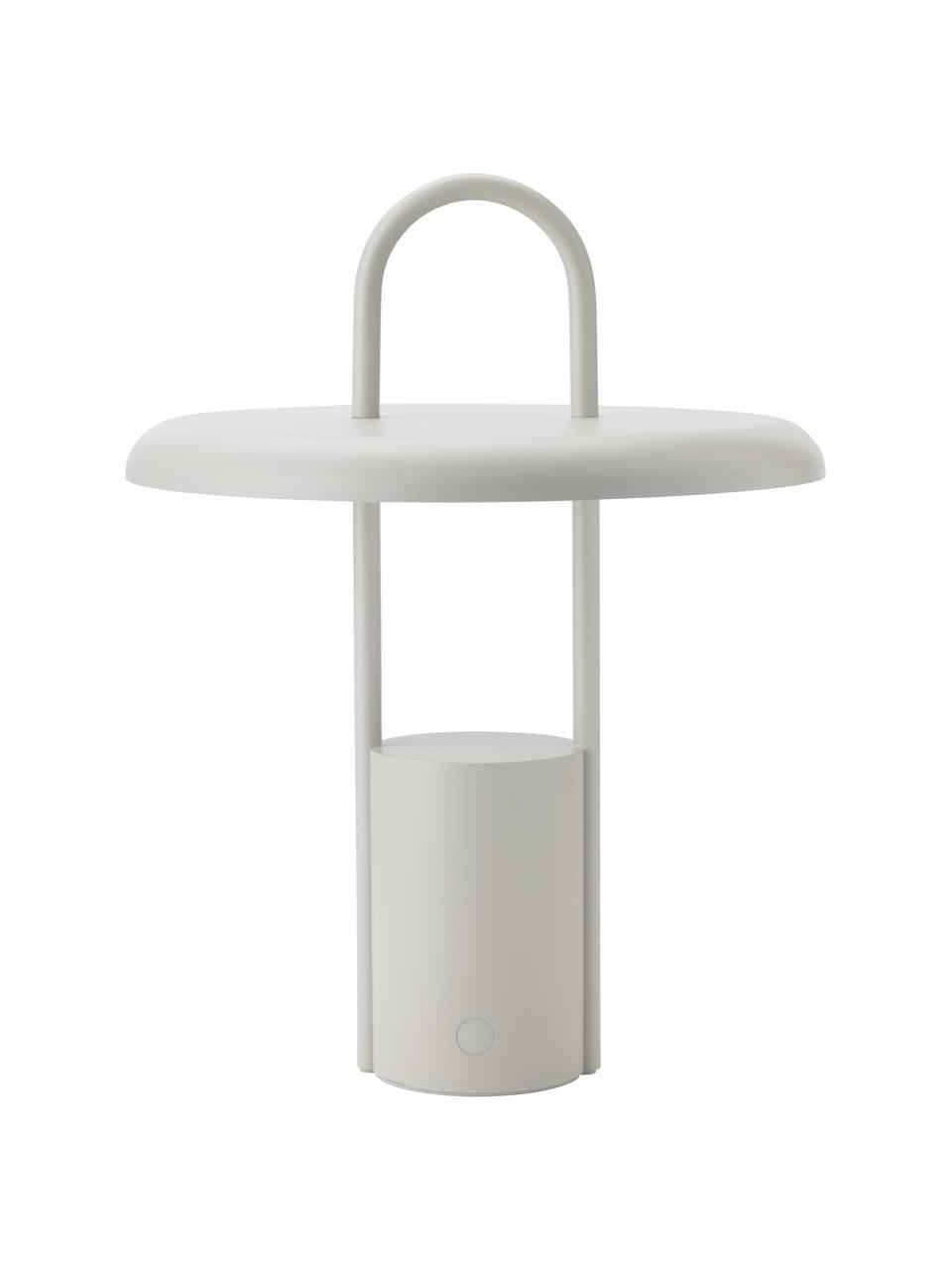 Lámpara de mesa LED para exteriores regulable Pier, con puerto USB, Lámpara: hierro recubierto, Cable: plástico, Beige, Ø 20 x Al 25 cm