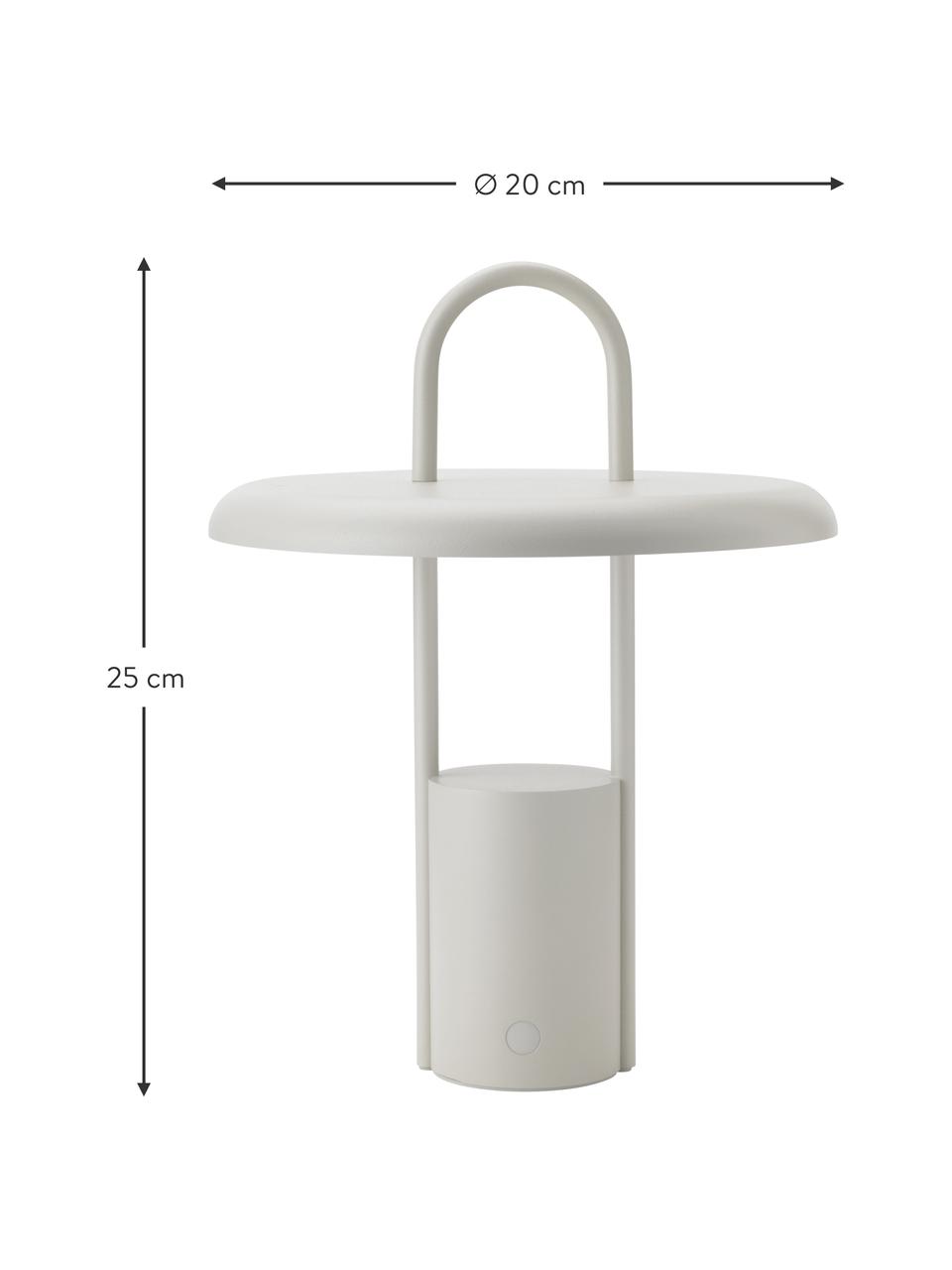 Dimbare outdoor LED tafellamp Pier met USB aansluiting, Lamp: bekleed ijzer, Beige, Ø 20 x H 25 cm