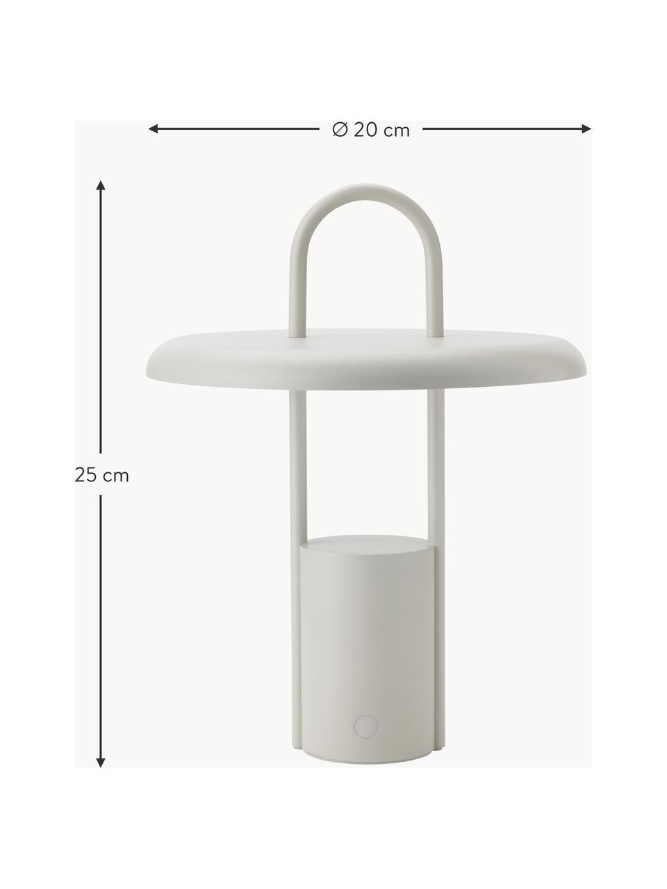 Lampada da tavolo a LED da esterno dimmerabile con porta USB Pier, Lampada: ferro rivestito, Bianco latte, Ø 20 x Alt. 25 cm