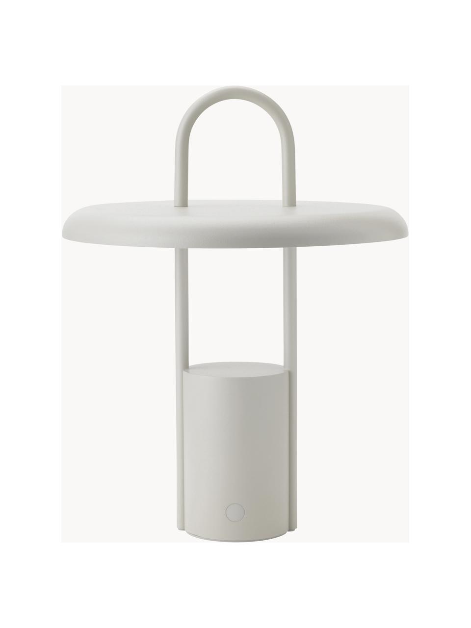 Lampada da tavolo a LED da esterno dimmerabile con porta USB Pier, Lampada: ferro rivestito, Bianco latte, Ø 20 x Alt. 25 cm