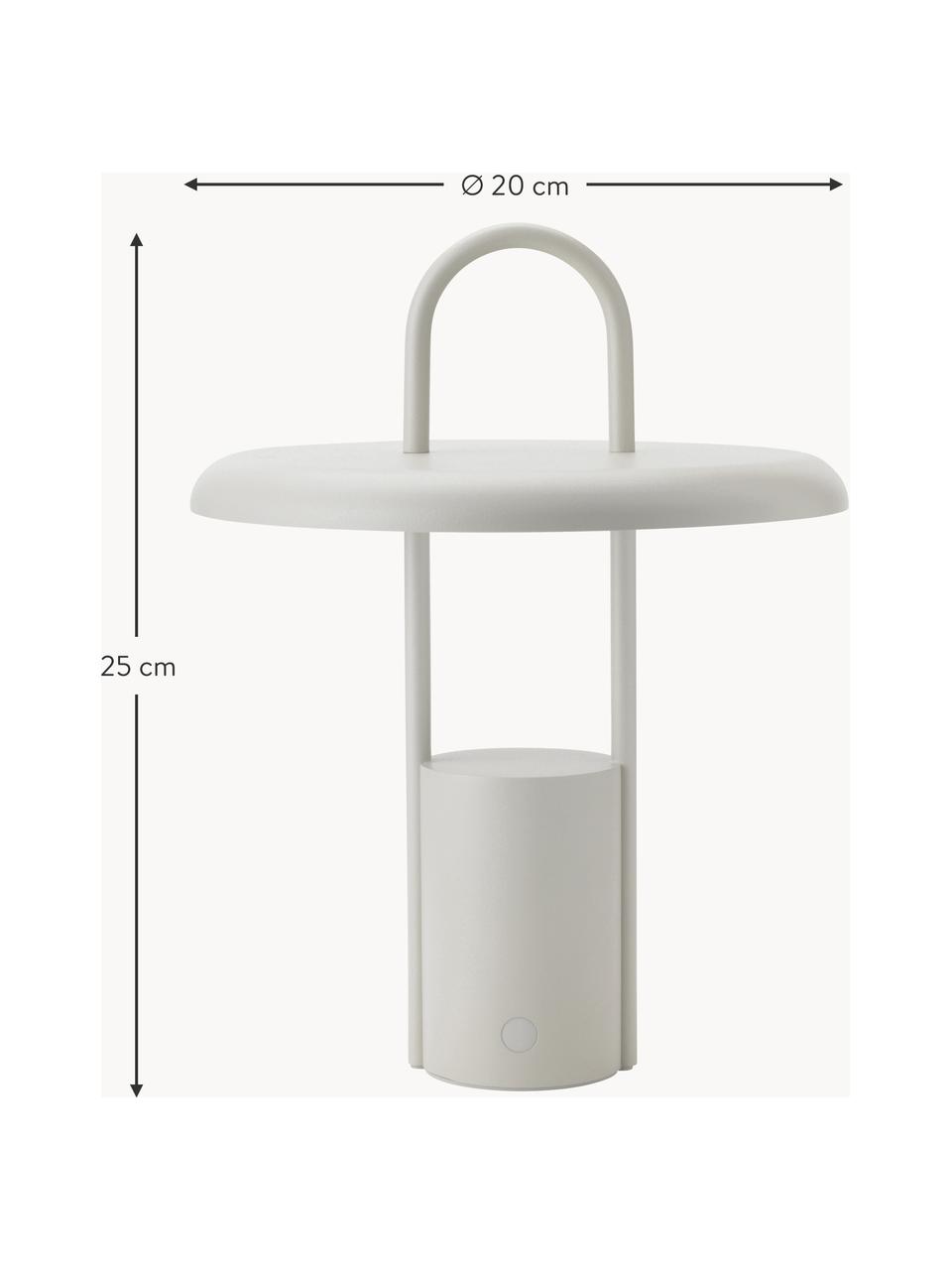 Lampada da tavolo a LED da esterno dimmerabile con porta USB Pier, Lampada: ferro rivestito, Bianco latte, Ø 20 x Alt. 25 cm