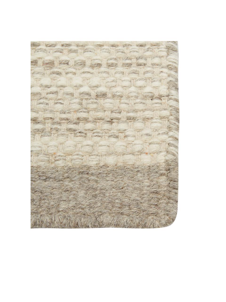 Alfombra corredor artesanal de lana Asko, Parte superior: 90% lana, 10% algodón, Reverso: algodón Las alfombras de , Beige, An 80 x L 250 cm