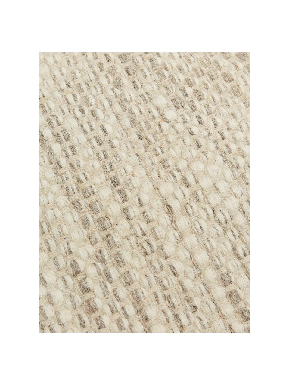Handgeweven wollen loper Asko, gevlekt, Onderzijde: 100% katoen Bij wollen vl, Beige, B 80 x L 250 cm