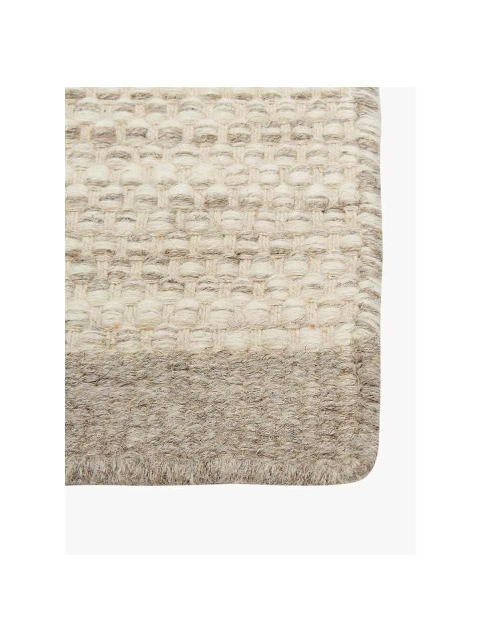 Tapis en laine tissé main, chiné Asko, Beige, larg. 80 x long. 250 cm