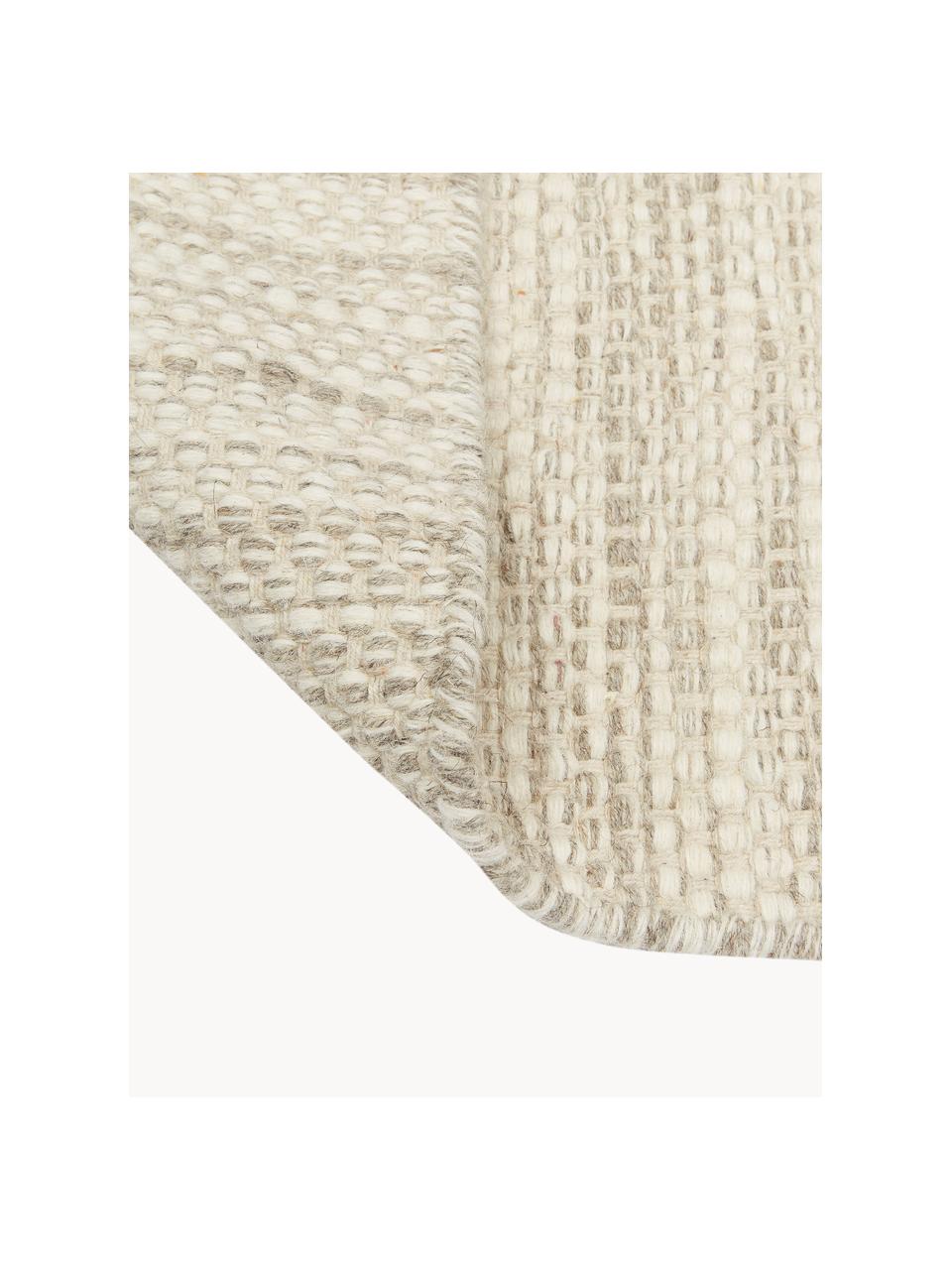 Tapis en laine tissé main, chiné Asko, Beige, larg. 80 x long. 250 cm