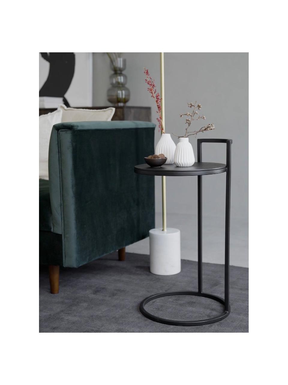 Okrúhly pomocný stolík z kovu Circle, Čierna, Ø 36 x V 66 cm