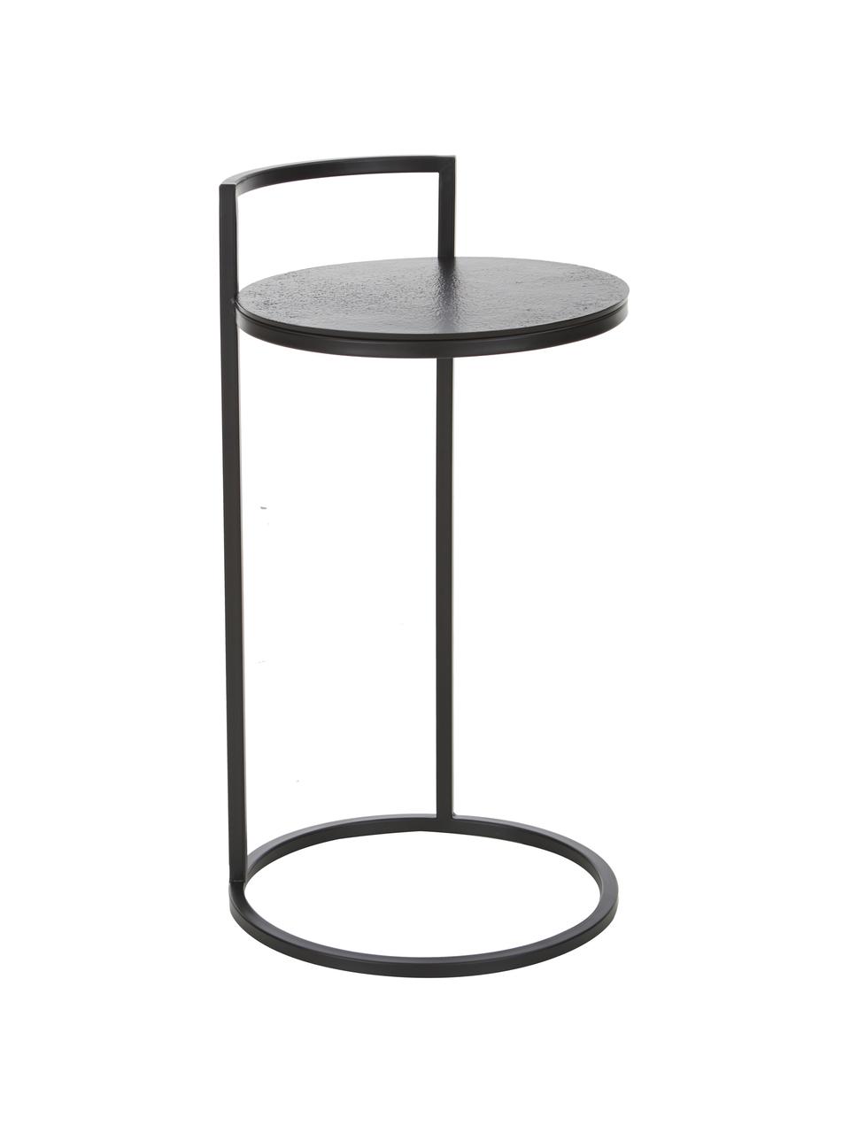 Okrągły stolik pomocniczy z metalu Circle, Blat: metal powlekany, Stelaż: metal malowany proszkowo, Czarny, Ø 36 x W 66 cm