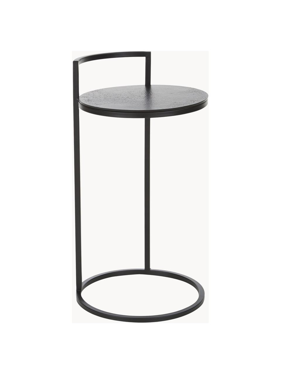 Okrągły stolik pomocniczy z metalu Circle, Blat: metal powlekany, Stelaż: metal malowany proszkowo, Czarny, Ø 36 x W 66 cm