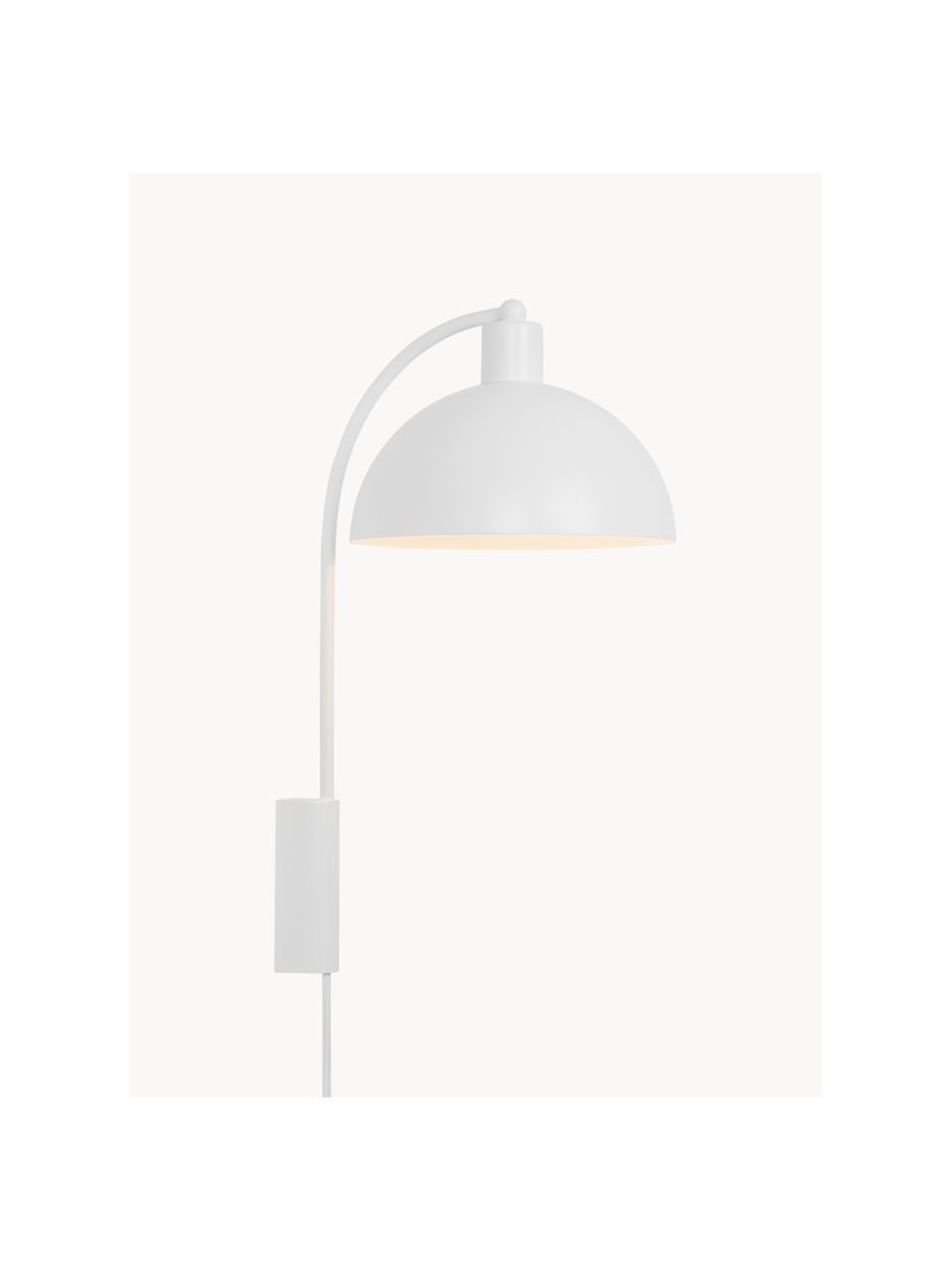Große Wandleuchte Ellen mit Stecker, Lampenschirm: Kunststoff, Weiß, matt, T 26 x H 43 cm