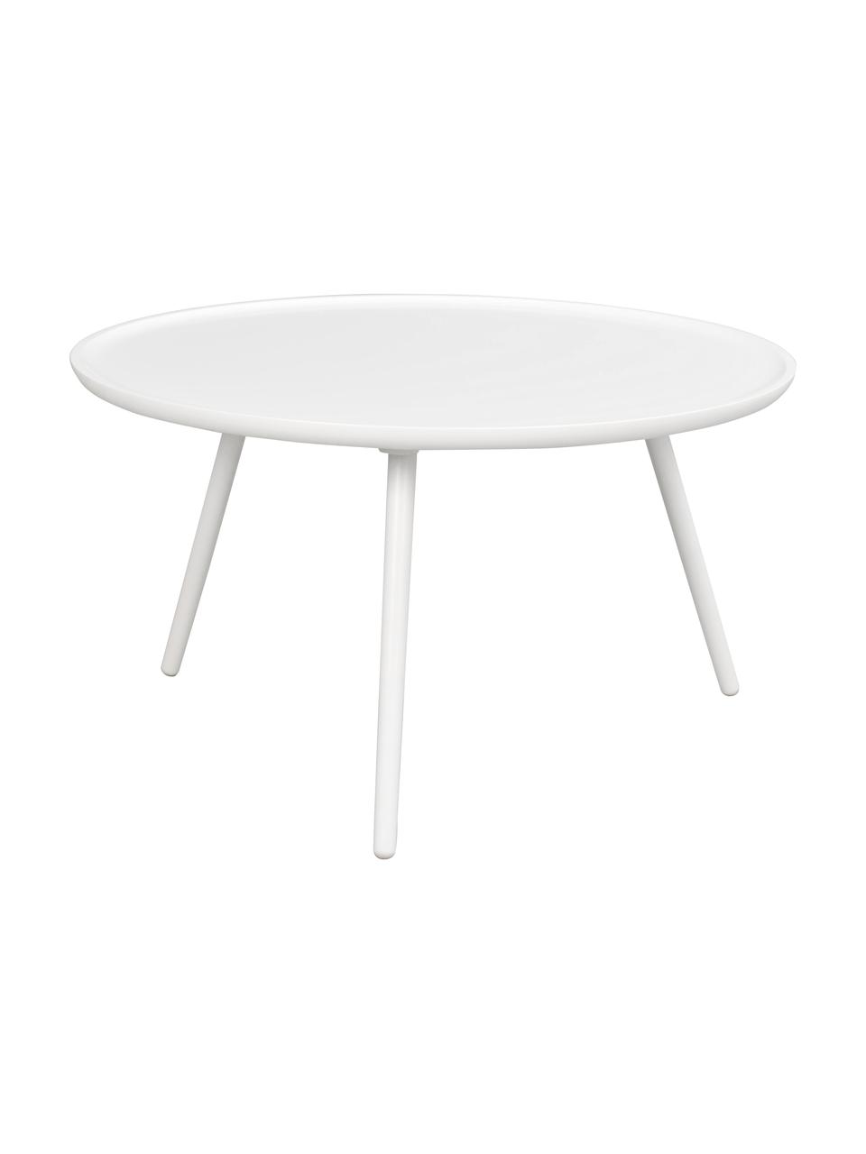 Tavolino da salotto Daisy, Piano d'appoggio: pannello di fibra a media, Gambe: legno albero della gomma , Bianco, Ø 80 cm