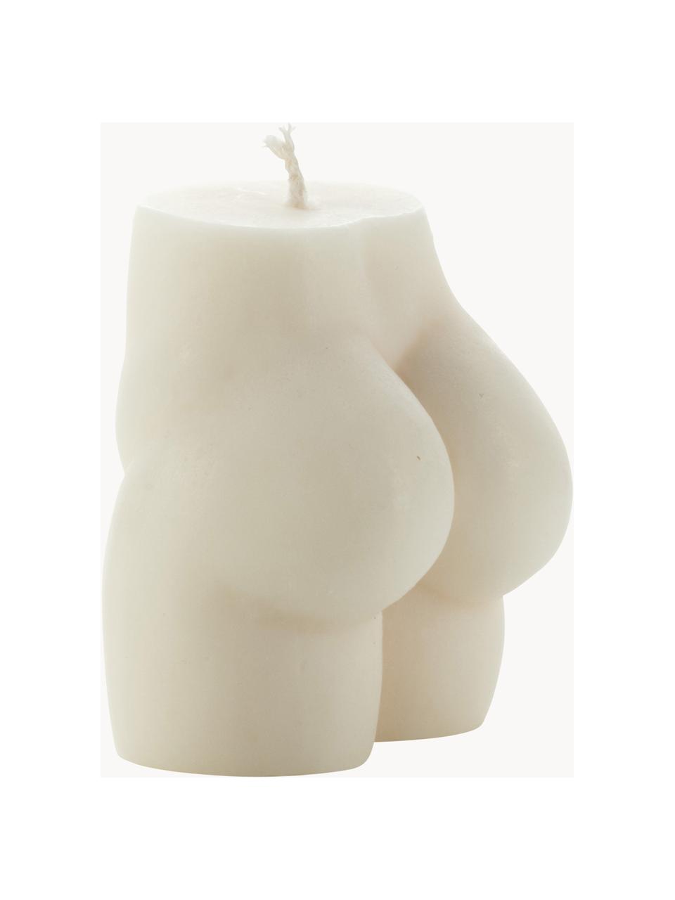 Ručně vyrobená designová svíčka Peachy, Vosk, Krémově bílá, Š 5 cm, V 6 cm