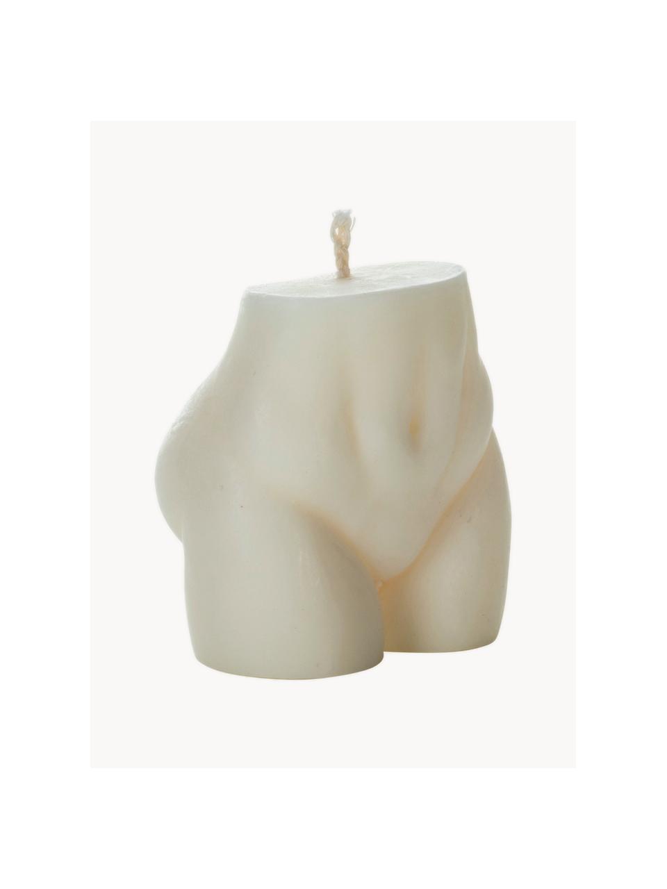 Ručně vyrobená designová svíčka Peachy, Vosk, Krémově bílá, Š 5 cm, V 6 cm