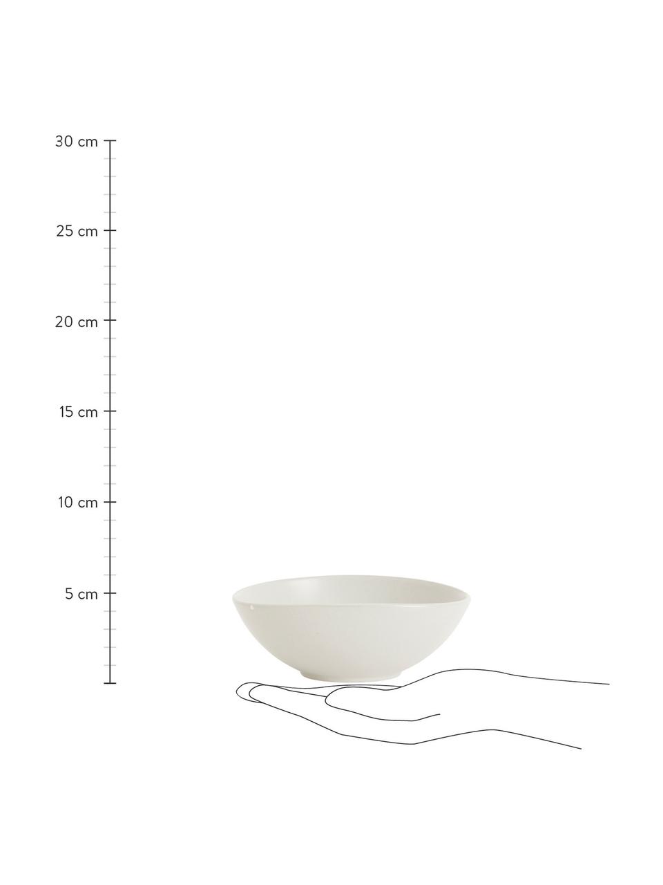 Ciotola in gres bianco opaco Refine 4 pz, Ø 15 cm, Gres, Bianco latteo, Ø 15 x Alt. 6 cm