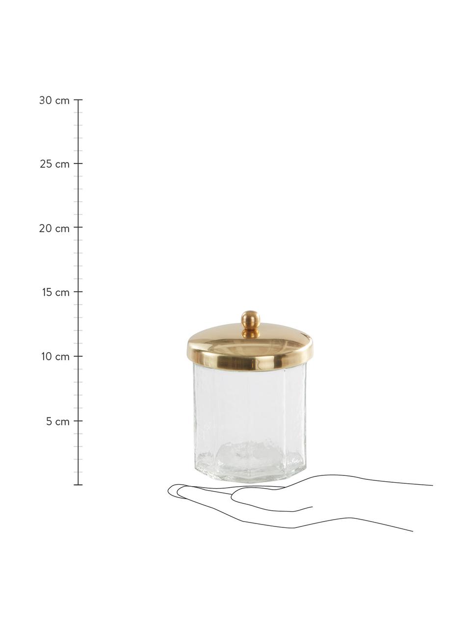 Boîte de rangement Charlisa, Couleur laitonnée, transparent, larg. 10 x haut. 13 cm