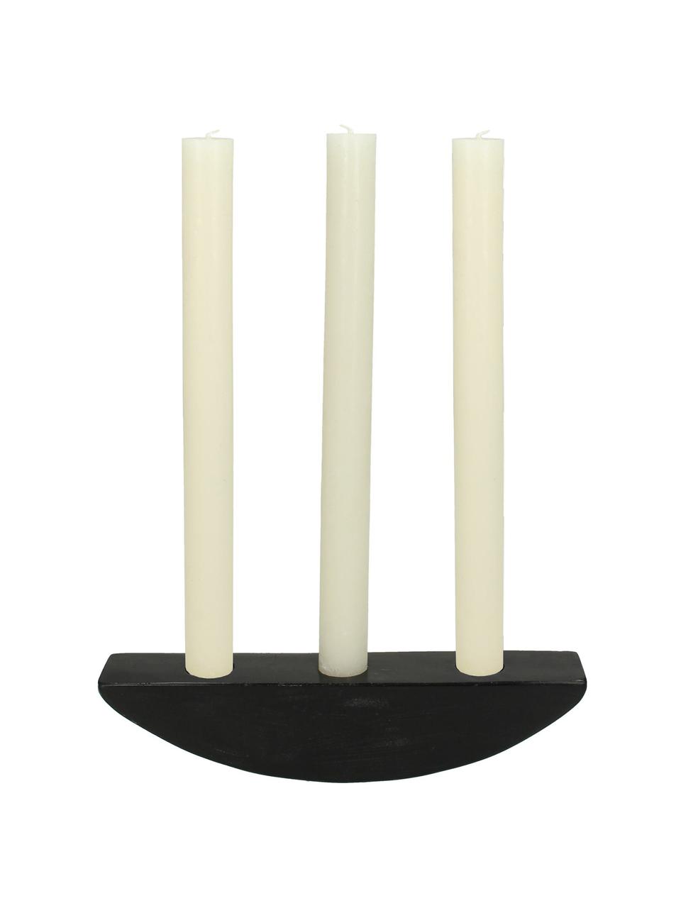 Candelabro in marmo nero Mar, Marmo, Marmo nero, Larg. 17 x Alt. 4 cm