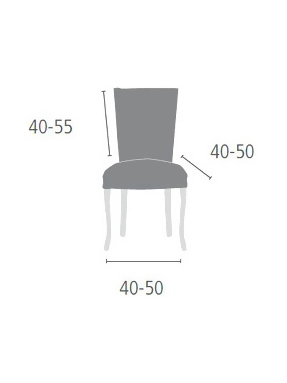 Fundas para silla Cora, 2 uds., 55% poliéster, 30% algodón, 15% elastomero, Marrón, An 40 x Al 55 cm