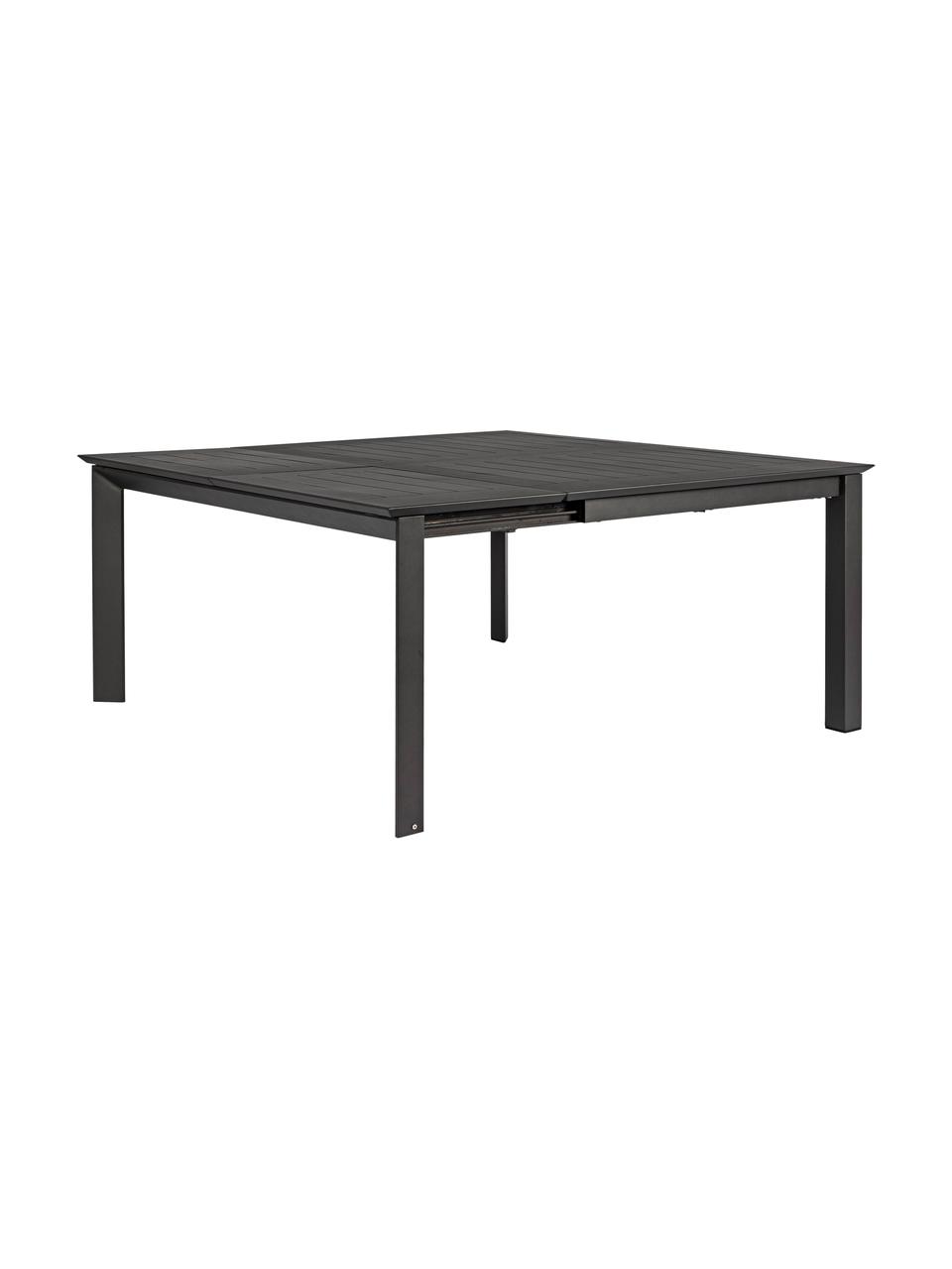 Table de jardin extensible Konnor, 110 - 160 x 160 cm, Anthracite, larg. de 110 à 160 x prof. 160 cm