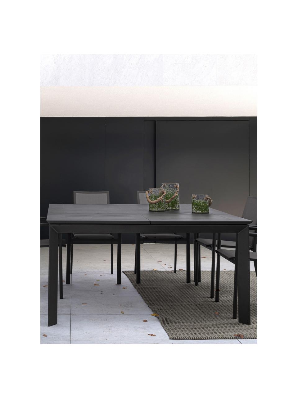 Table de jardin extensible Konnor, 110 - 160 x 160 cm, Anthracite, larg. de 110 à 160 x prof. 160 cm