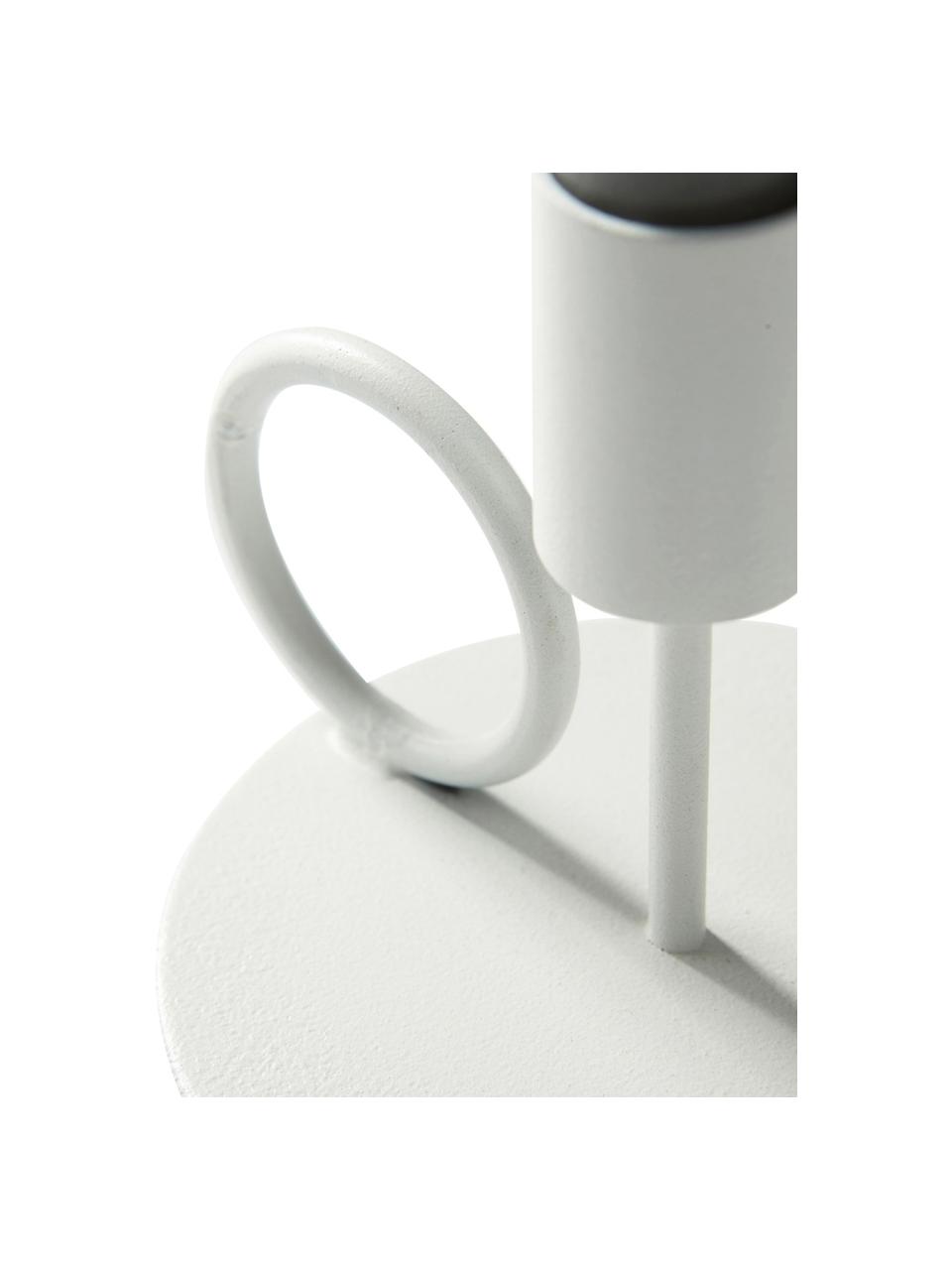 Candelabro Reggie 2 pz, Metallo, Bianco, Larg. 12 x Alt. 9 cm