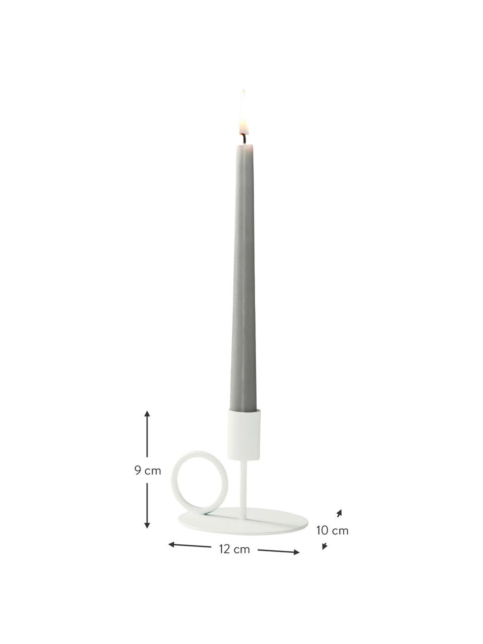 Candelabro Reggie 2 pz, Metallo, Bianco, Larg. 12 x Alt. 9 cm